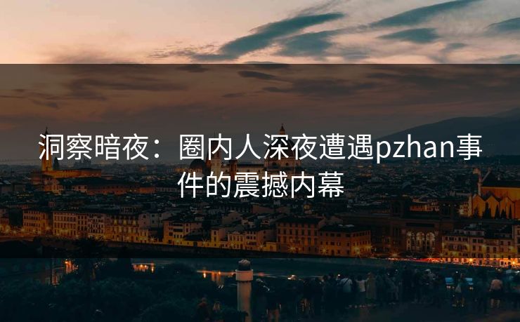 洞察暗夜：圈内人深夜遭遇pzhan事件的震撼内幕