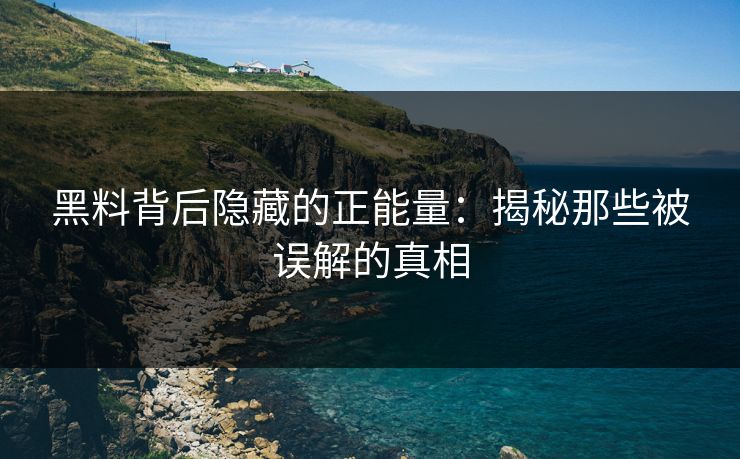 黑料背后隐藏的正能量：揭秘那些被误解的真相