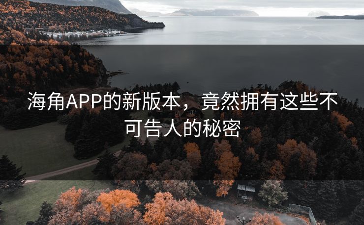 海角APP的新版本，竟然拥有这些不可告人的秘密