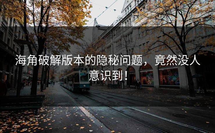 海角破解版本的隐秘问题，竟然没人意识到！