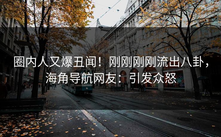 圈内人又爆丑闻！刚刚刚刚流出八卦，海角导航网友：引发众怒