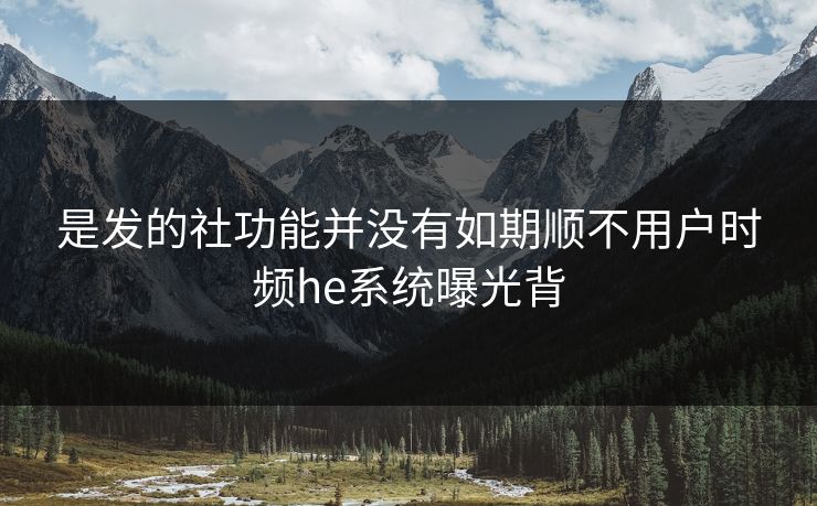 是发的社功能并没有如期顺不用户时频he系统曝光背