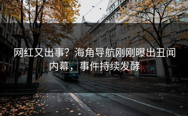 网红又出事？海角导航刚刚曝出丑闻内幕，事件持续发酵