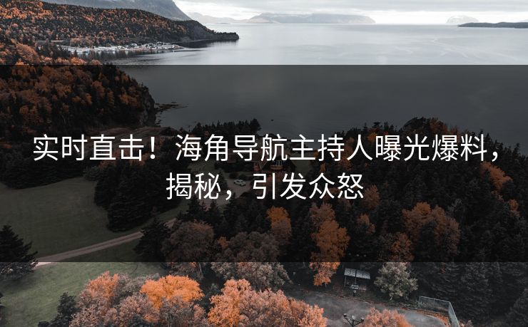 实时直击！海角导航主持人曝光爆料，揭秘，引发众怒