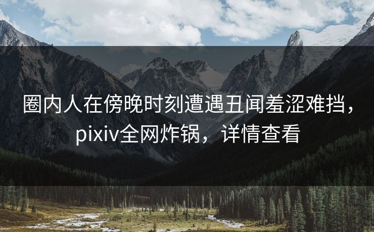 圈内人在傍晚时刻遭遇丑闻羞涩难挡，pixiv全网炸锅，详情查看