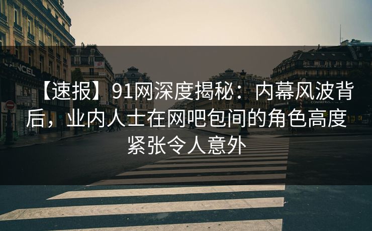 【速报】91网深度揭秘：内幕风波背后，业内人士在网吧包间的角色高度紧张令人意外